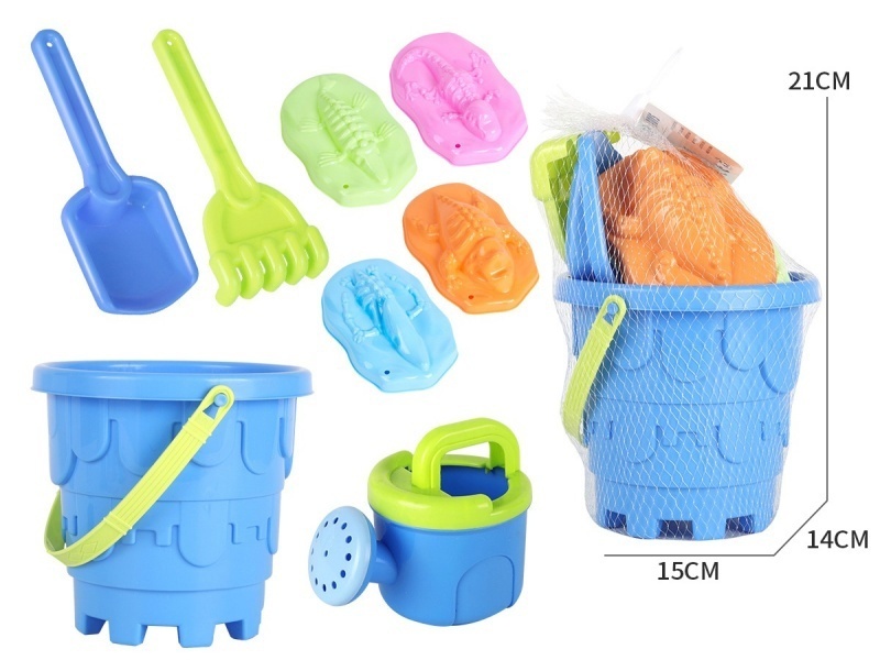 Castle Beach Bucket, Flower Wine, Dinosaur Fossils 8-Piece Set
