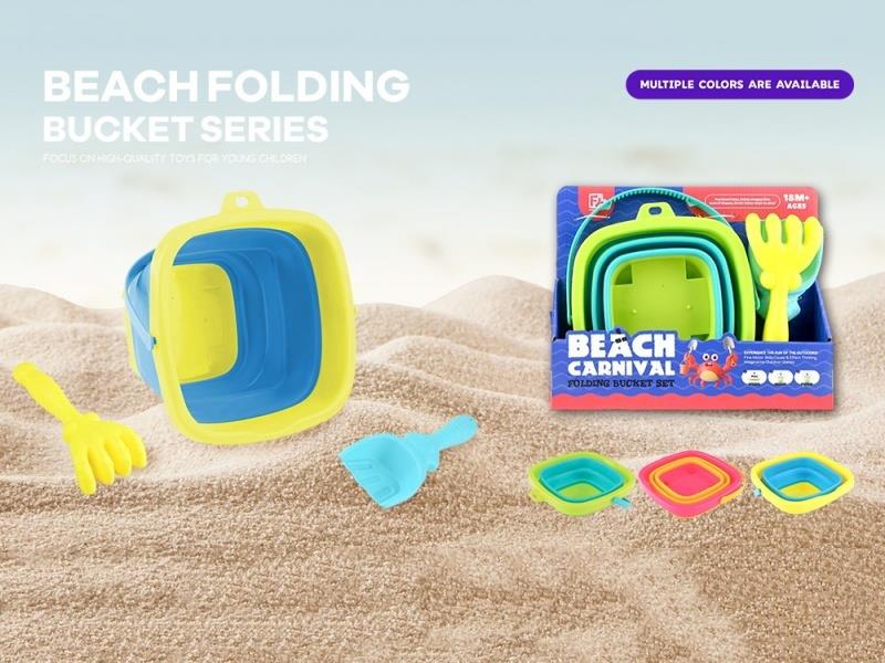 3Pcs Small Square Folding Bucket 3Col