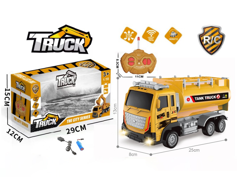 1:18 4CH R/C Tank Truck With Head Light