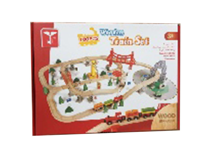 100pcs Wooden Rail Train Toy