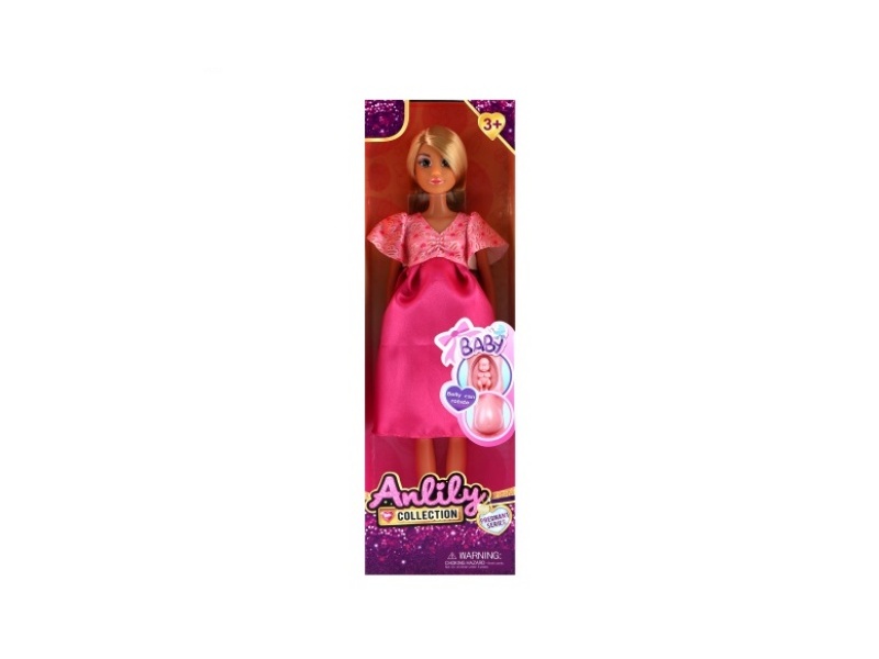 11.5-Inch Solid Pregnant Woman Doll (Brown Skin Color)