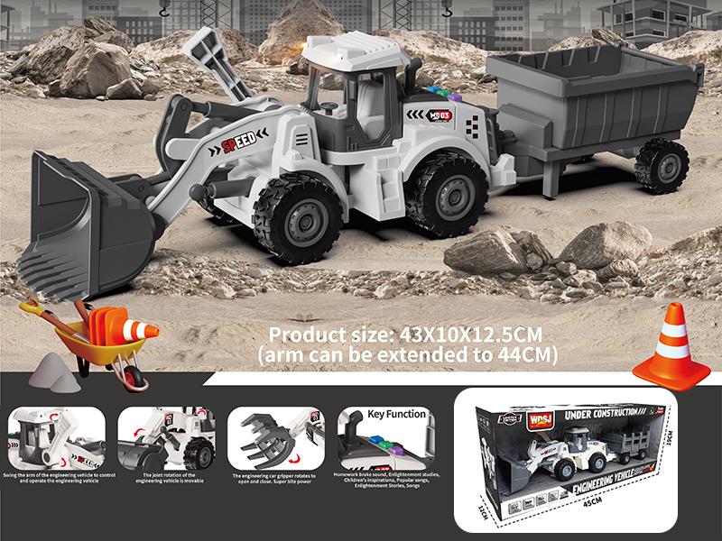1:16 Friction Bulldozer With Sound And Lights + Bucket Car