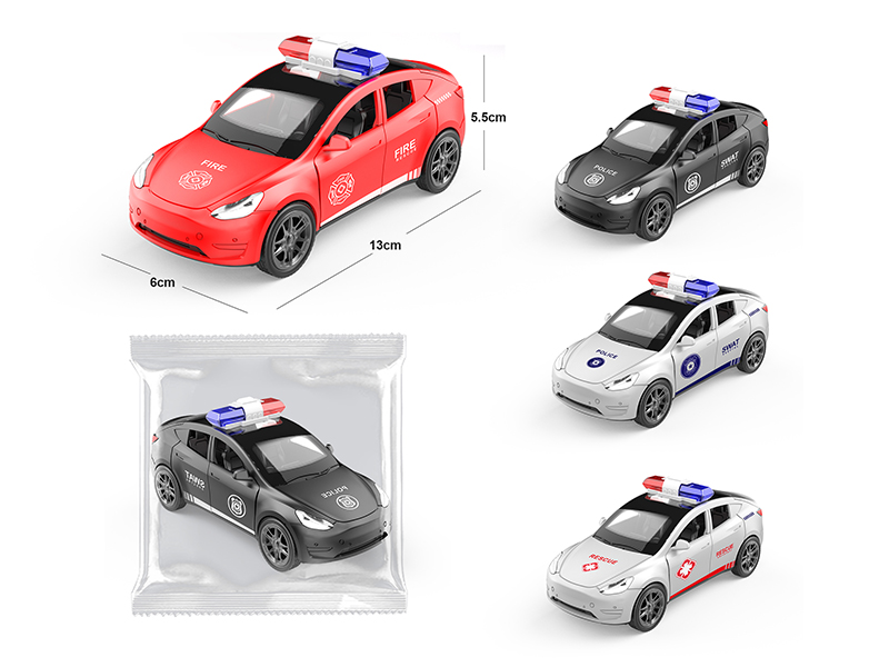 Friction Tesla Police Car(3 Doors Can Open)