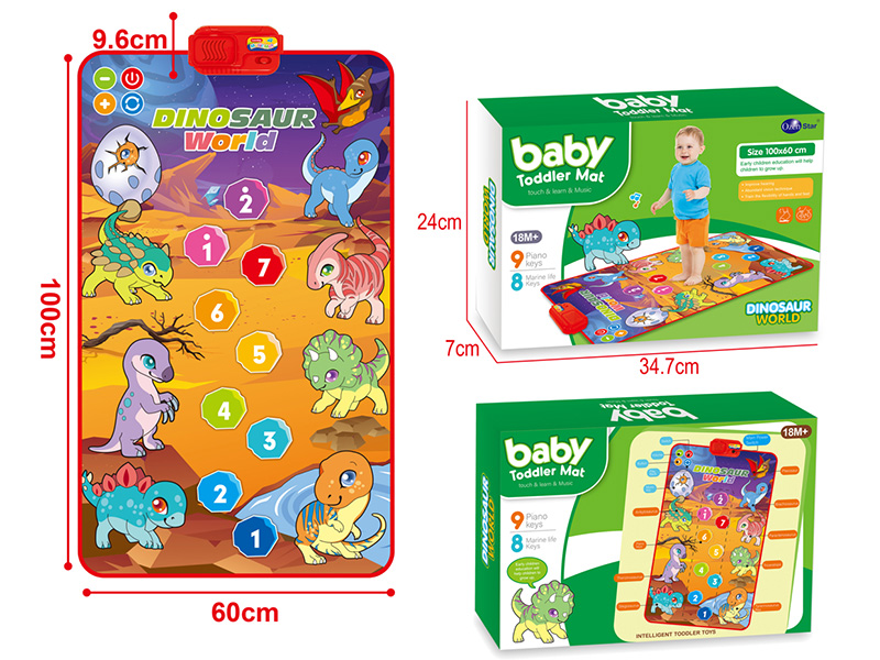 Cartoon Dinosaur Pattern Baby Toddler Music Mat