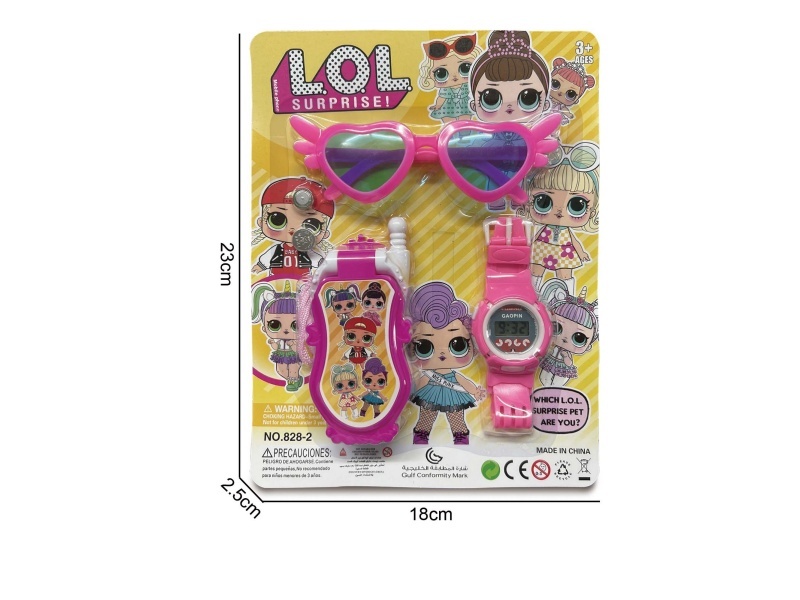 Surprise Doll Flip Phone * With 2 Ag13* Electronic Watch Bag, 1 Lr41 * Glasses