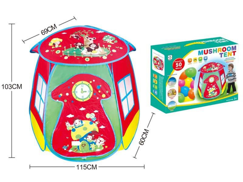 Kids Cartoon Mushroom Tent With 50PCS Ocean Balls
