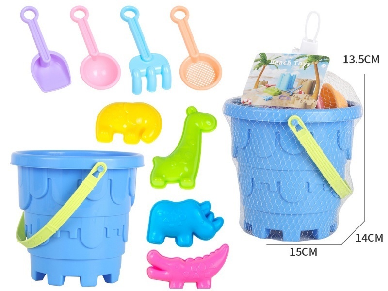 Castle Beach Bucket, Terrifying Grassland Animals 9-Piece Set