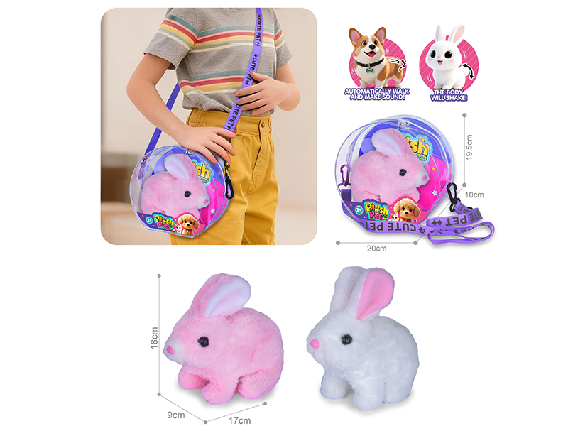 B/O Plush Pet Rabbit Single-Shoulder Bag