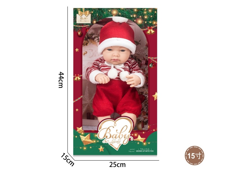 15-Inch Christmas Style Newborn Doll