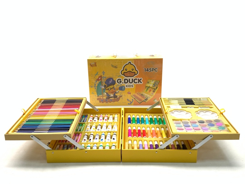 Little Yellow Duck 145 Pieces Of Paintbrushes, Watercolor Pens, Stationery And Painting Set
