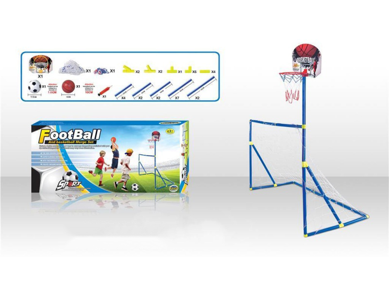 2-In-1 Football Goal + Basketball Board 12 CM Football