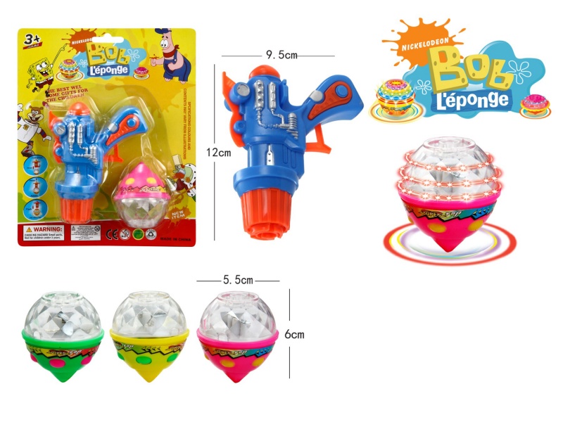Top Gun Windup Top Toy With Light