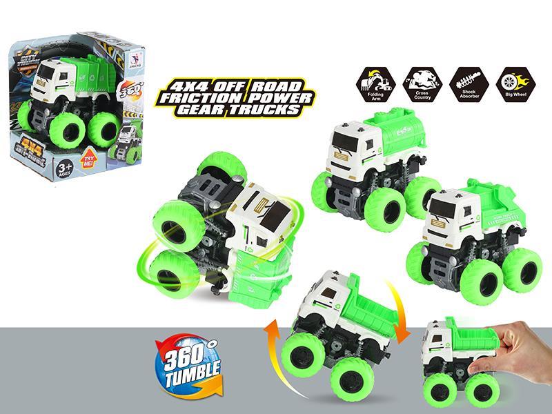 4WD Friction Stunt Sanitation Truck