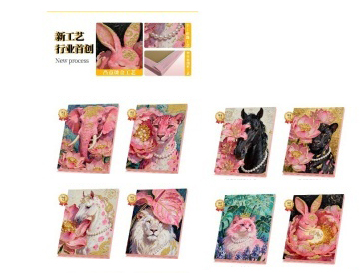 Pink Embossed Animal Digital Oil Painting 40X50