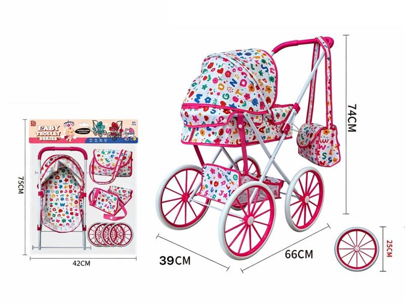 Thick Cloth Iron Stroller Toy(Small Wheel)