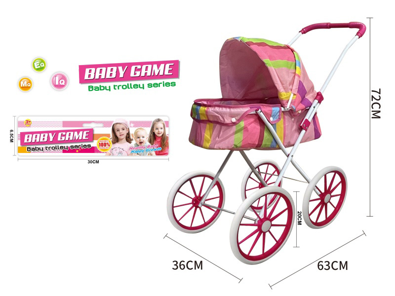 Double Layer Fabric Iron Stroller Toy(Large Wheel)