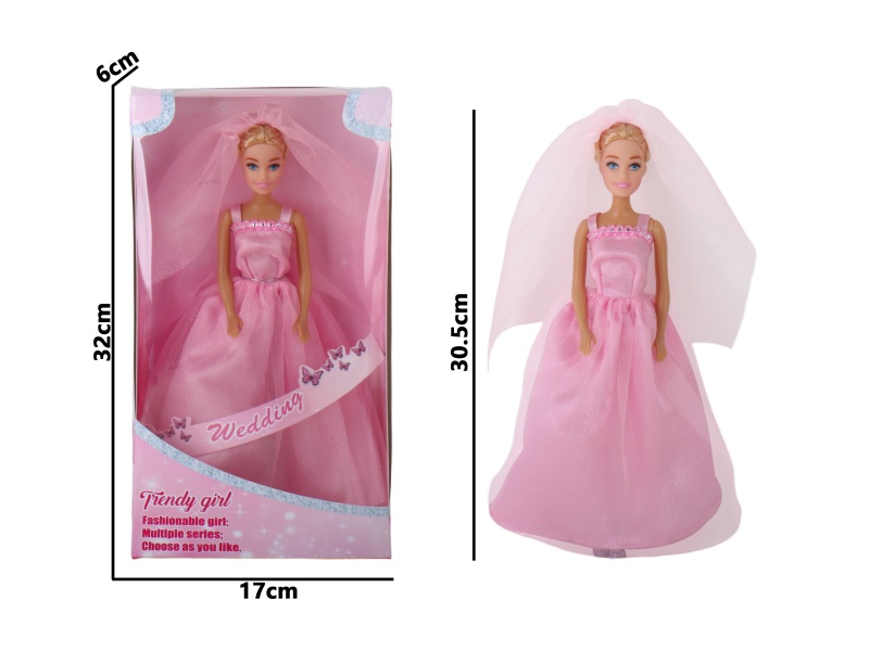 11.5-Inch Injection-Molded Hand-Blown Air Body Wedding Dress Girl