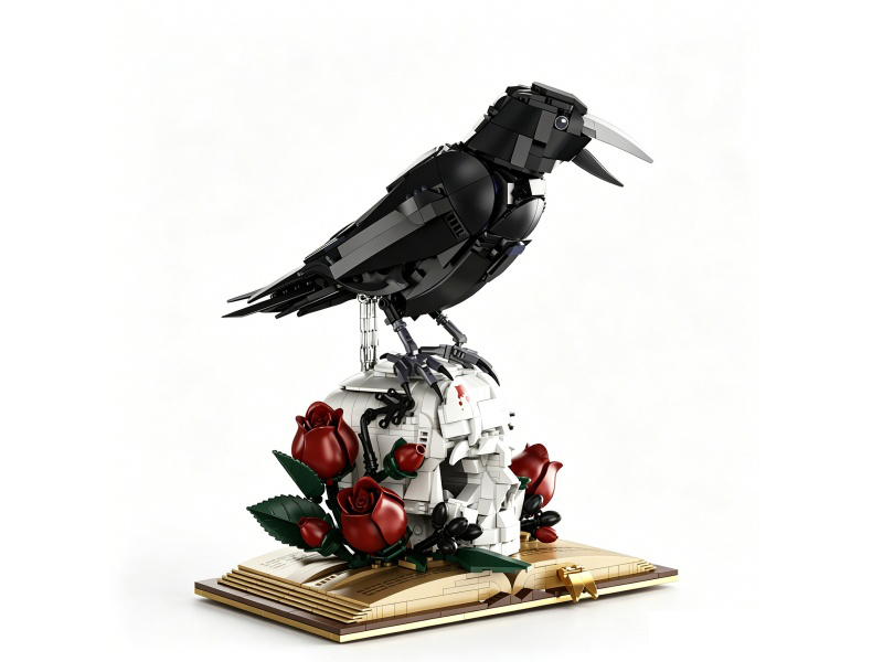 Building Blocks: 1358 PCS Of Crow Skull Books