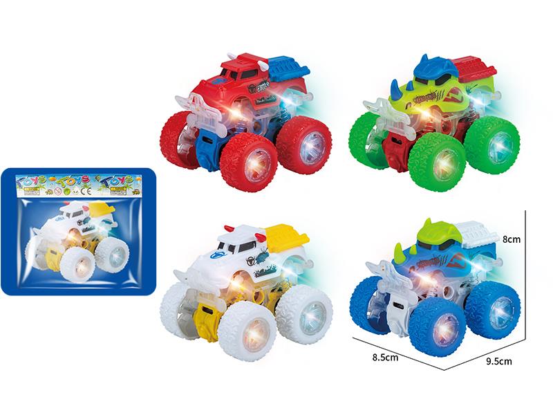 Dual Friction Stunt Monster Car With Lights 1pcs