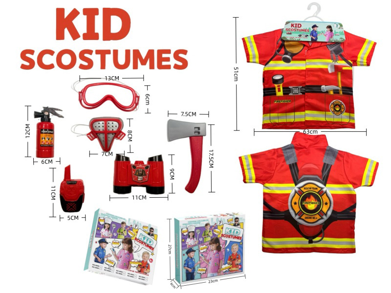 Diy Clothing Role-Playing Firefighter + 6-Piece Set (Thickened) (Color Box Style)