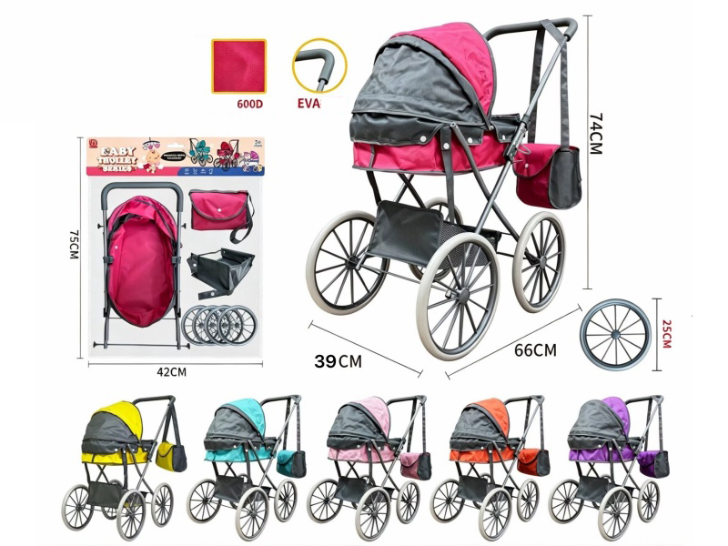 Pure Oxford 600D Thick Cloth Iron Stroller Toy(Small Wheel)