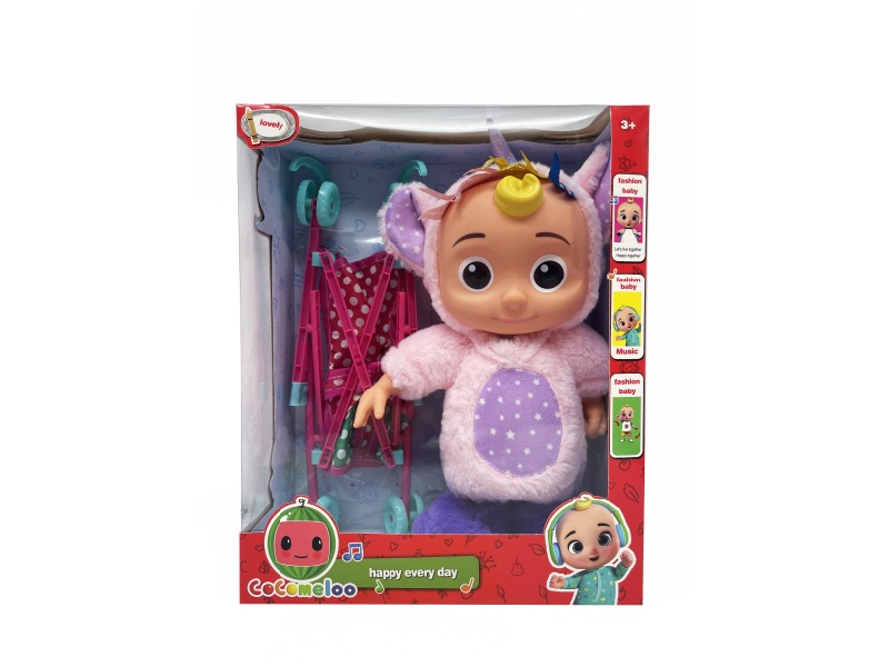 22 Inch B/O Solid Cocomelon JJ Boy Doll With Stroller Toy