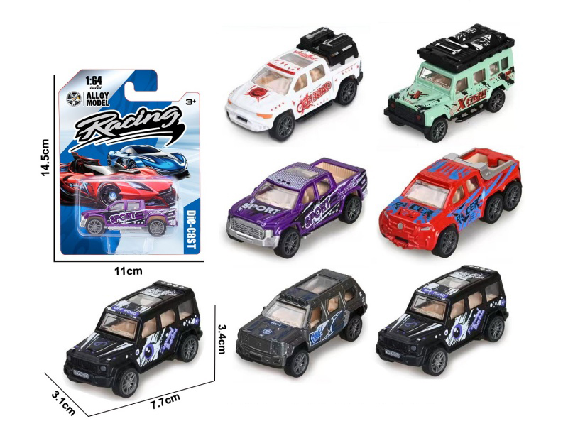 1:64 Pull Back Alloy Off-Road Vehicles