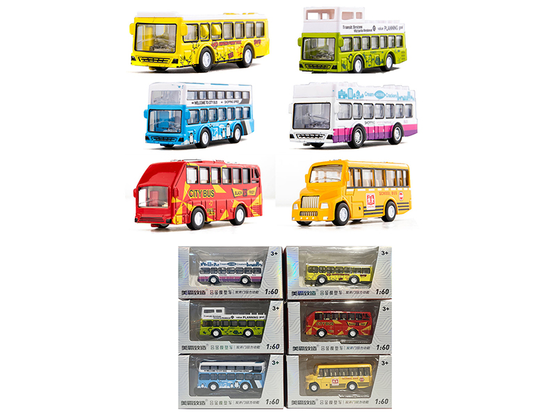 1:60 Pull Back Alloy Bus(Can Open The Doors)