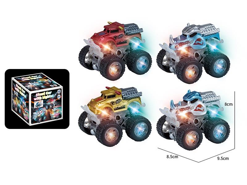 Dual Friction Stunt Monster Car With Lights 1pcs
