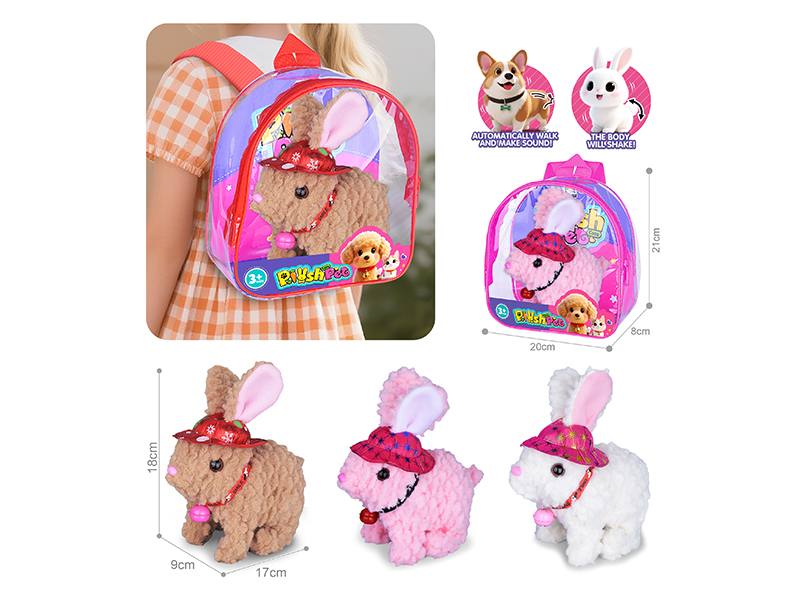 B/O Plush Pet Rabbit Backpack