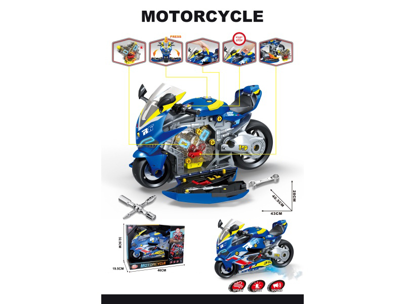 Diy Motorcycle And Car Repair And Assembly - Engine (Deep Sky Blue)