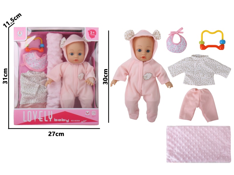 12-Inch Plastic Baby Accessories With Rubber Coating And Stuffed Cotton Padding