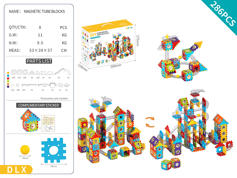 DIY Marble Run Building Blocks 286pcs