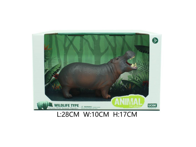 8-Inch Rubber-Lined Cotton Hippopotamus