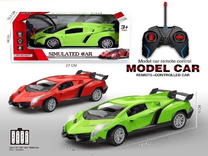 1:18 Lamborghini four-way remote control car with headlights (electric not included) push lever handle