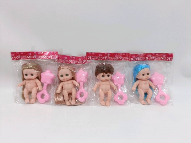 5-Inch Rubber-Lined Long-Haired Big-Eyed Doll