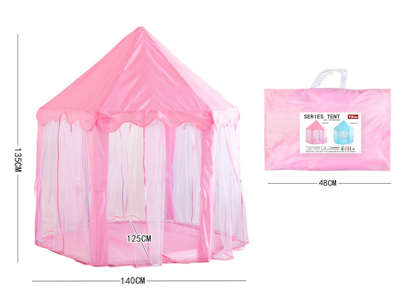 Pink Hexagonal tent - Children's tent tunnel Ocean Ball Pool