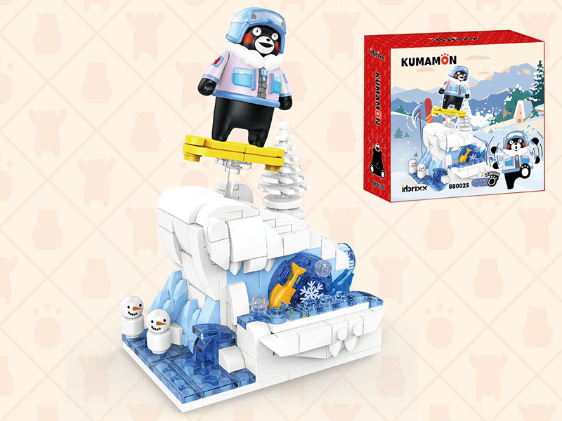 Kumamon Series Building Blocks - Snow Mountain Adventure(With Action Figurine)200pcs