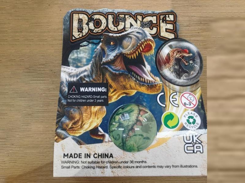 Bounce Ball 45Mm Single Card, Dinosaur Theme, Transparent Dinosaur Color