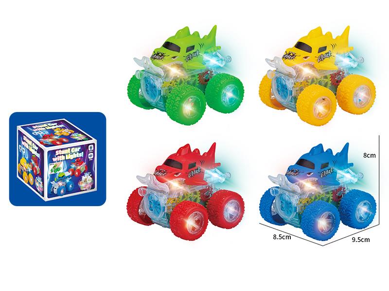 Dual Friction Stunt Gear Monster Car With Lights 1pcs