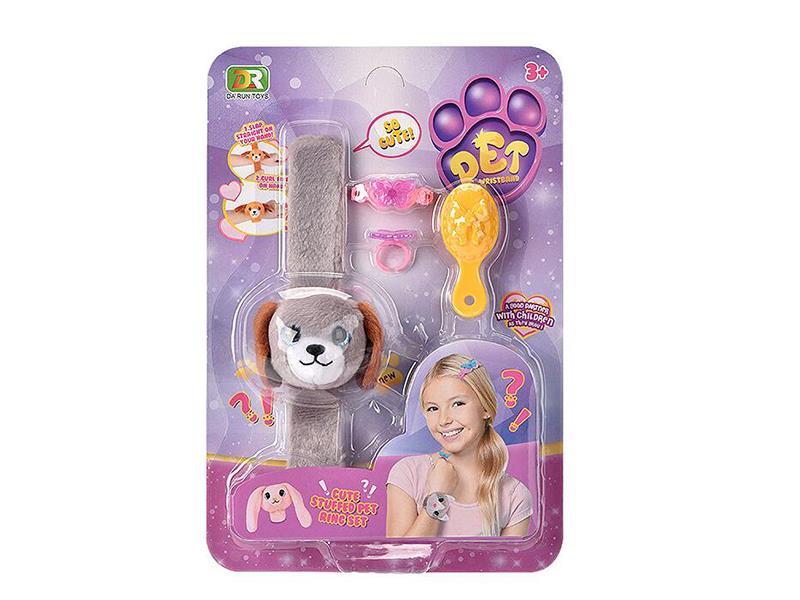 Plush Dog Bracelet Set