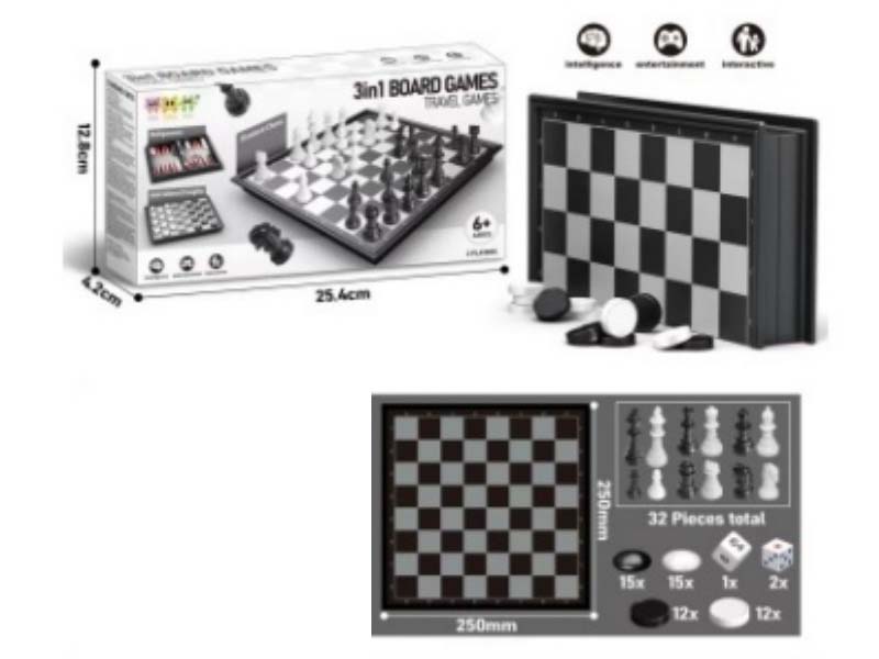 Chess Three-in-one (Non-magnetic)