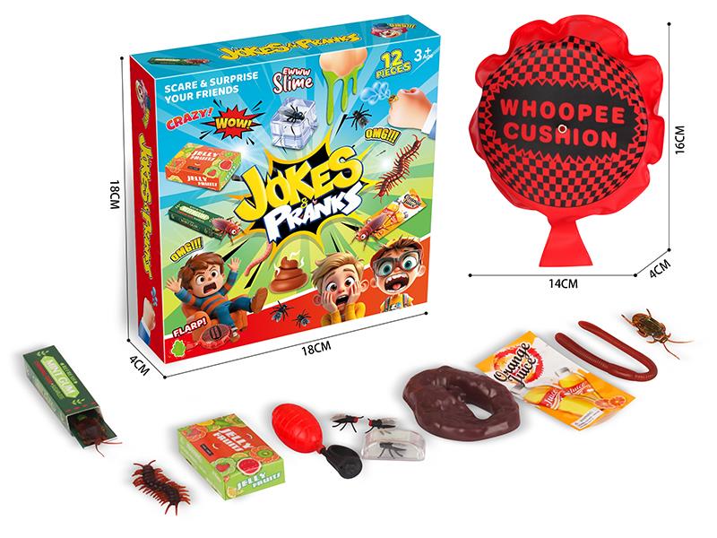 Large Size Practical Joke Toy Set 12PCS