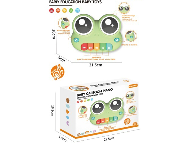 Cartoon Frog Drum Piano