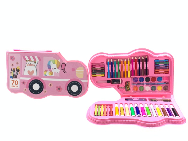A 70Pcs Brush, Watercolor Pen, Stationery And Painting Set