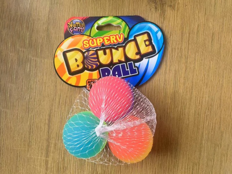 Bounce Ball 45Mm Color Card Mesh Bag, 3 Pieces, Double Splicing Color