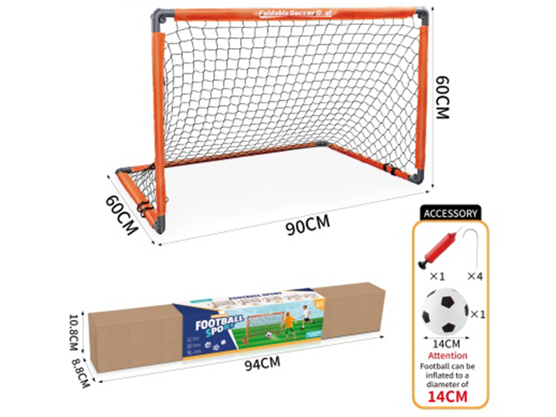 Orange Folding Football Goal +14CM Mobile Football Goal