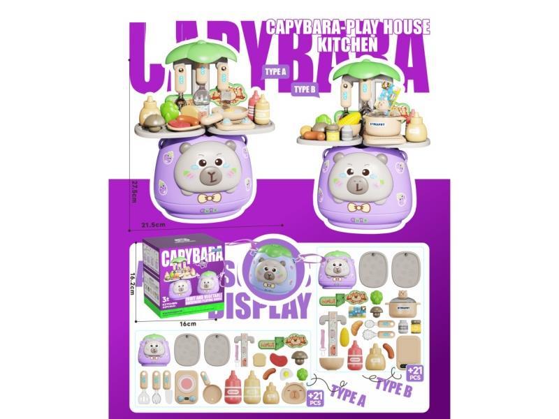 Cartoon Fruit & Vegetable Pretend Play Kitchen Set