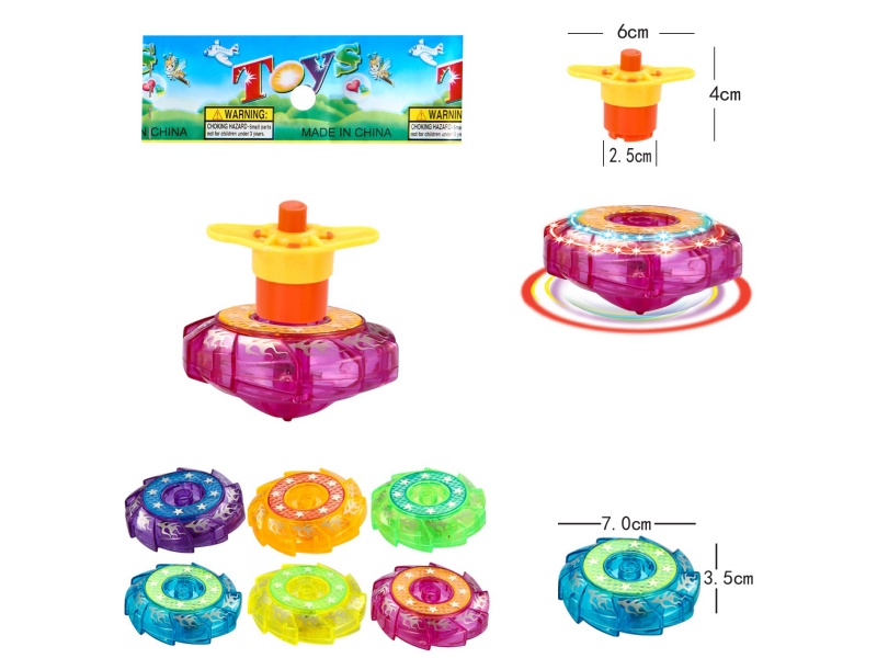 Windup Top Toy With Light