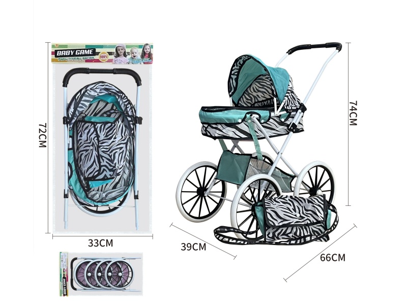 Zebra Fabric Iron Stroller Toy(Extra Large Wheel)